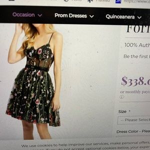 Mac Duggal Floral Embroidered Dress